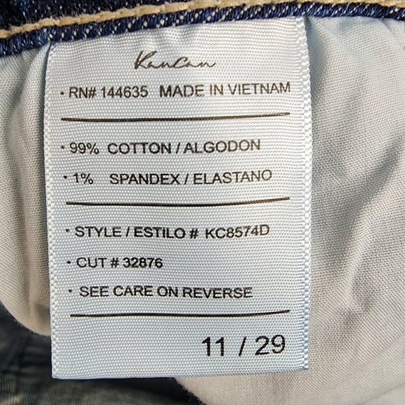 KanCan Jeans Womens 11/29 Mid Rise Fringe Ankle Skinny Distressed Blue (29x25) - Picture 12 of 12